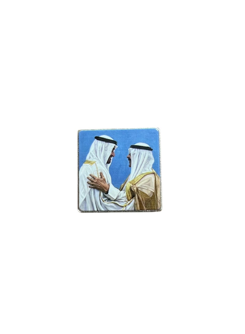 A.R.H | UAE & Kuwait National Tolerance Badge | UAE & Kuwait Solidarity Figure Magnetic Badge | Artistic Brotherhood & Leadership Souvenir | Emirati & Kuwaiti National Day Heritage Design | - Image 3